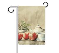 Bandiere da giardino 30,5 x 45,7 cm, double face, in iuta, con donne e bacche rosse, bandiere da cortile, bandiera di benvenuto, cartello da spiaggia, bandiere decorative per tutte le stagioni