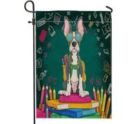 Bandiere da giardino, 30,5 x 45,7 cm, double-face, per esterni, per rientro a scuola, cuccioli, bandiere verticali standard per casa, per lezioni divertenti, cortile, cortile, prato
