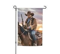 Bandiere da giardino 30,5 x 45,7 cm verticali su entrambi i lati bandiera da giardino cowboy West Garden bandiera estate fattoria bandiere di benvenuto per decorazioni esterne cortile prato patio
