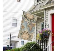 Bandiere da giardino 3x5 Ft 200d Heavy Welcome Banner con occhielli in ottone Decorazione Banner Bandiera Esterna Vintage Vecchio Mappa del Mondo Bandiere Yard Per Tutte Le Stagioni Fuori Decorazione