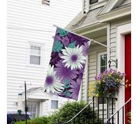 Bandiere da giardino 3x5 Ft 200d Heavy Welcome Banner con occhielli in ottone Decorazione Banner Bandiera Esterna Viola Bianco Floreale Yard Bandiere per tutte le stagioni Bandiera Decorazione esterna