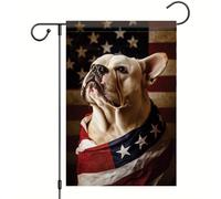 Bandiere Da Giardino 4Th Of July Patriotic Bulldog American Summer Dog Independence Day Bandieradacortile Durevole Outdoor Bandiera Resistente Dissolvenza Pride Flag Per Bar Portico 30X45Cm