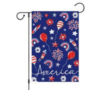 Bandiere Da Giardino 4Th Of July Patriotic Fireworks For Memorial Independence Day Bandieradacortile Resistente Dissolvenza Bandiera Decorativa Durevole Outdoor Bandiera Per Prato 30X45Cm
