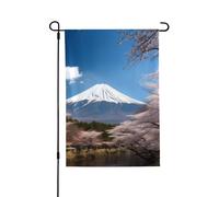 Bandiere da giardino 71,1 x 101,2 cm, bandiera verticale da giardino invernale su entrambi i lati, piccola bandiera decorativa del Monte Fuji all'inizio della primavera Bandiera da giardino per tutte