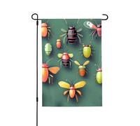 Bandiere da giardino, 71 x 101 cm, bandiera verticale da giardino invernale, piccola bandiera decorativa a doppia faccia piccola bandiera decorativa per insetti Atlante da giardino bandiera per