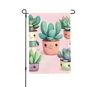 Bandiere da giardino, 71 x 101 cm, bandiera verticale da giardino invernale su entrambi i lati, piccola bandiera decorativa con belle piante grasse, bandiera da giardino per tutte le stagioni