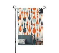 Bandiere da giardino, 71 x 101 cm, bandiera verticale da giardino invernale su entrambi i lati, piccola bandiera decorativa di metà secolo moderna retrò con forme a goccia bandiera da giardino per
