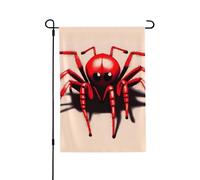 Bandiere da giardino, 71 x 101 cm, bandiera verticale da giardino invernale su entrambi i lati, piccola bandiera decorativa, grazioso ragno rosso, bandiera da giardino per tutte le stagioni