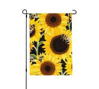 Bandiere da giardino, 71 x 101 cm, bandiera verticale da giardino invernale su entrambi i lati, piccola bandiera decorativa con girasole, api, giardino, cortile, bandiera per tutte le stagioni