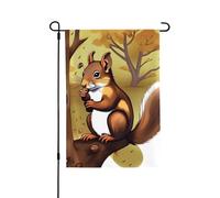 Bandiere da giardino, 71 x 101 cm, bandiera verticale da giardino invernale su entrambi i lati, piccola bandiera decorativa con scoiattolo che mangia noci, bandiera da giardino per tutte le stagioni