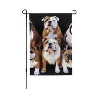 Bandiere da giardino, 71 x 101 cm, bandiera verticale da giardino invernale su entrambi i lati, piccola bandiera decorativa con bulldog inglesi, bandiera da giardino per tutte le stagioni, decorazione