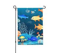 Bandiere da giardino, 71 x 101 cm, bandiera verticale da giardino invernale su entrambi i lati, piccola bandiera decorativa subacquea mondo dei pesci, bandiera da giardino per tutte le stagioni