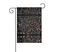 Bandiere da giardino a doppia faccia con stampa matematica, 12 × 18 pollici decorazione esterna per anniversario matrimonio festa cortile esterno