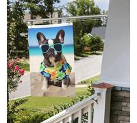 Bandiere da giardino a doppia faccia da 0,9 x 0,9 m Banner per esterni/interni Brezza bandiere bulldog francese estate benvenuto banner per giardino casa vacanza decorazione casa bandiera giardino
