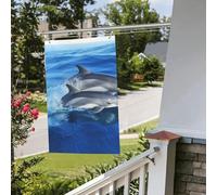 Bandiere da giardino a doppia faccia da 0,9 x 0,9 m Banner per esterni/interni Brezza bandiere delfini famiglia benvenuto banner per giardino casa vacanza decorazione casa bandiera giardino