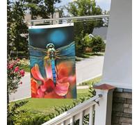 Bandiere da giardino a doppia faccia da 0,9 x 0,9 m Banner per esterni/interni Brezza Bandiere libellula sul fiore Banner da cortile di benvenuto per giardino casa vacanza decorazione casa bandiera