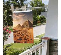 Bandiere da giardino a doppia faccia da 0,9 x 0,9 m Banner per esterni/interni Brezza Bandiere piramide Africa Deserto Benvenuto Yard Banner per giardino Casa Vacanze Decorazione Casa Bandiera da