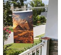 Bandiere da giardino a doppia faccia da 0,9 x 0,9 m Banner per esterni/interni Brezza Bandiere piramidi egiziane Benvenuto Yard Banner per giardino Casa Vacanze Decorazione per la casa Bandiera da