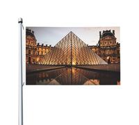 Bandiere da giardino a doppia faccia da 0,9 x 1,5 m, bandiera per esterni/interni Brezza Museo del Louvre a Parigi Banner per giardino Casa Vacanze Decorazione da giardino Bandiera da giardino