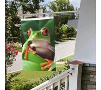 Bandiere da giardino a doppia faccia da 2 x 3 m bandiera da cortile esterno/interno bandiere brezza carina rana benvenuto banner per giardino casa vacanza decorazione casa bandiera giardino