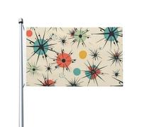 Bandiere da giardino a doppia faccia da 3 x 1,5 m bandiera da cortile esterno/interno bandiera brezza stelle atomiche modello retrò banner per giardino casa vacanza decorazione giardino bandiera