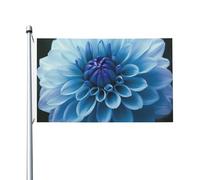 Bandiere da giardino a doppia faccia da 3 x 1,5 m bandiera da cortile esterno/interno bandiera brezza blu dalia fiore benvenuto banner per giardino casa vacanza decorazione giardino bandiera