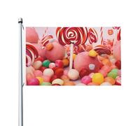 Bandiere da giardino a doppia faccia da 3 x 1,5 m bandiera da cortile esterno/interno bandiera brezza dolce caramelle benvenuto banner per giardino casa vacanza decorazione casa bandiera giardino