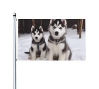 Bandiere da giardino a doppia faccia da 3 x 1,5 m bandiera da cortile per esterni/interni Bandiera Brezza Adorabile Husky Benvenuto Yard Banner per giardino Casa Vacanze Decorazione della casa