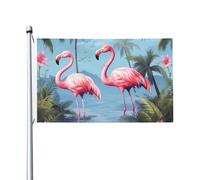 Bandiere da giardino a doppia faccia da 3 x 1,5 m, bandiera per esterni/interni, bandiera della brezza, fenicotteri tropicali, benvenuto, striscioni per giardino, casa, vacanze, decorazione per la