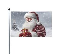 Bandiere da giardino a doppia faccia da 3 x 1,5 m, bandiera per esterni/interni Brezza bandiera Babbo Natale neve Secenry banner per giardino casa vacanza decorazione giardino bandiera