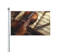 Bandiere da giardino a doppia faccia da 3 x 1,5 m, bandiera per esterni/interni Brezza bandiera violino e libro di benvenuto banner da cortile per giardino casa vacanza decorazione casa bandiera