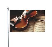 Bandiere da giardino a doppia faccia da 3 x 1,5 m, bandiera per esterni/interni Brezza bandiera violino e libro di benvenuto banner da cortile per giardino casa vacanza decorazione casa bandiera