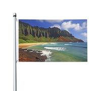 Bandiere da giardino a doppia faccia da 3 x 1,5 m, bandiera per esterni/interni Brezza Kauai Hawaii Seashore Benvenuto Yard Banner per giardino, casa, vacanze, decorazione per la casa, giardino