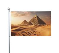 Bandiere da giardino a doppia faccia da 3 x 1,5 m, bandiera per esterni/interni Brezza Piramide Africa Deserto Benvenuto Yard Banner per giardino Casa Vacanze Decorazione per la casa Bandiera da