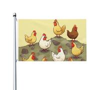 Bandiere da giardino a doppia faccia da 3 x 1,5 m Banner per esterni/interni Brezza Bandiera Una nidiata di polli Benvenuto Yard Banner per giardino Casa Vacanze Decorazione Casa Bandiera da giardino
