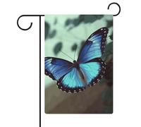Bandiere da giardino a farfalla blu 30,5 x 45,7 cm bandiera esterna a doppia faccia bandiera estiva da giardino di benvenuto bandiere da giardino stagionali decorazioni per le vacanze