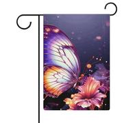 Bandiere da giardino a farfalla viola 30,5 x 45,7 cm bandiera esterna a doppia faccia bandiera estiva da giardino di benvenuto bandiere da giardino stagionali decorazioni per le vacanze