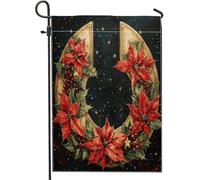 Bandiere da giardino a ferro di cavallo occidentale Merry Christmas, 30,5 x 45,7 cm, double face, per decorazioni esterne, motivo cowboy, bandiera per casa, festa di Capodanno all'aperto piccola