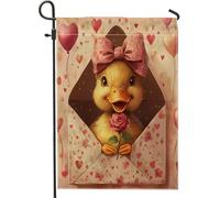 Bandiere da giardino a forma di anatra di San Valentino, 30 x 45 cm, double face, per esterni, lettera d'amore, amanti degli animali, bandiere per esterni, decorazione per esterni, decorazione per il