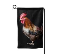 Bandiere da giardino a forma di galletto con animali verticali su entrambi i lati, 30,5 x 45,7 cm, per primavera, estate, stagione, vacanza, cortile, decorazione da appendere all'aperto