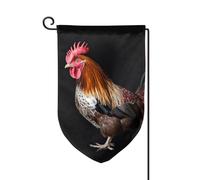 Bandiere da giardino a forma di galletto con animali verticali su entrambi i lati, 30,5 x 45,7 cm, per primavera, estate, stagione, vacanza, cortile, decorazione da appendere all'aperto