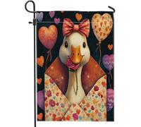 Bandiere da giardino a forma di oca di San Valentino, 30,5 x 45,7 cm, double face, per esterni, lettera d'amore, amanti degli animali, bandiere per esterni, decorazione per esterni, decorazione per il