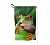 Bandiere da giardino a forma di rana carina, verticale, doppia faccia, 30,5 x 45,7 cm, bandiera stagionale primaverile estate per vacanze, fattoria, cortile, decorazione da appendere all'aperto