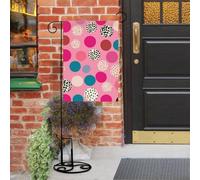 Bandiere da giardino a pois pazzi 30,5 x 45,7 cm, doppia faccia, piccola bandiera da giardino per esterni, bandiere da giardino, bandiere stagionali per Natale, fattoria, decorazioni esterne
