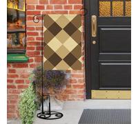 Bandiere da giardino a rombi marroni e beige, 30,5 x 45,7 cm, doppia faccia, piccola bandiera da giardino, bandiere stagionali per Natale, fattoria, decorazioni esterne esterne