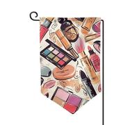 Bandiere da giardino a tema cosmetico e trucco verticale a doppia faccia bandiera per casa 30,5 x 45,7 cm bandiera stagionale primavera estate decorazione esterna