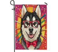 Bandiere da giardino Alaskan Malamutes per cani, 30,5 x 45,7 cm, per esterni, divertente per il rientro a scuola, bandiere verticali standard in lino per casa i animali domestici, cortile