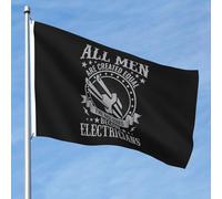 Bandiere Da Giardino All Men Are Created Equal The Bad Asses Become Electricians Banner Giardino Durevole Bandiera Da Cortile Lavabile Outdoor Bandiera Per Prato Cortile Giardino 90X150 CM