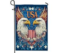 Bandiere da giardino America Eagles 4 luglio 30,5 x 45,7 cm su entrambi i lati per esterni, bandiere verticali standard per la casa in tela per il giorno dell'indipendenza degli Stati Uniti, bandiere