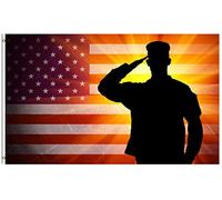 Bandiere Da Giardino American Veterans Day Proud Saluting Soldier 4Th Of July Independence Memorial Day Army Warrior Bandiere Da Cortile Resistente Bandiera Decorativa Pride Flag Per 152X90CM